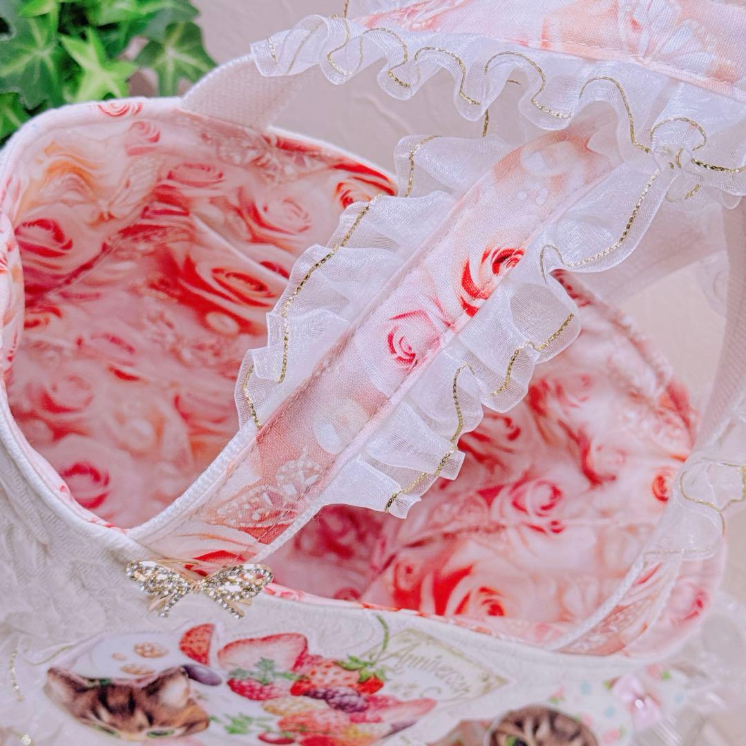 フ*ー様 コヤンイサムチョン♡リトルサンダーちゃんの薔薇と蝶々のフリルトートバッ