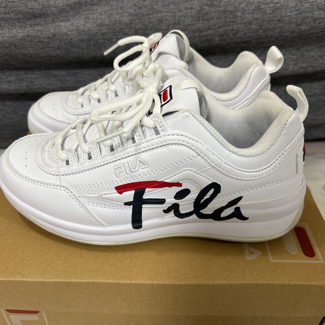 《美品》FILA ゴルフシューズ ロゴスニーカー 24cm レディース