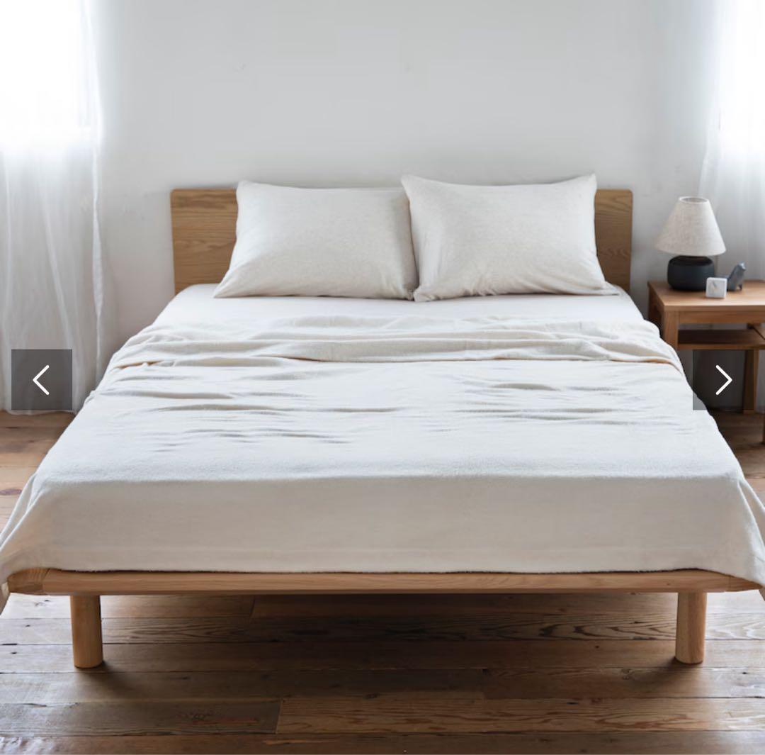 ダブルベッドフレーム 木製 無印良品　オーク材