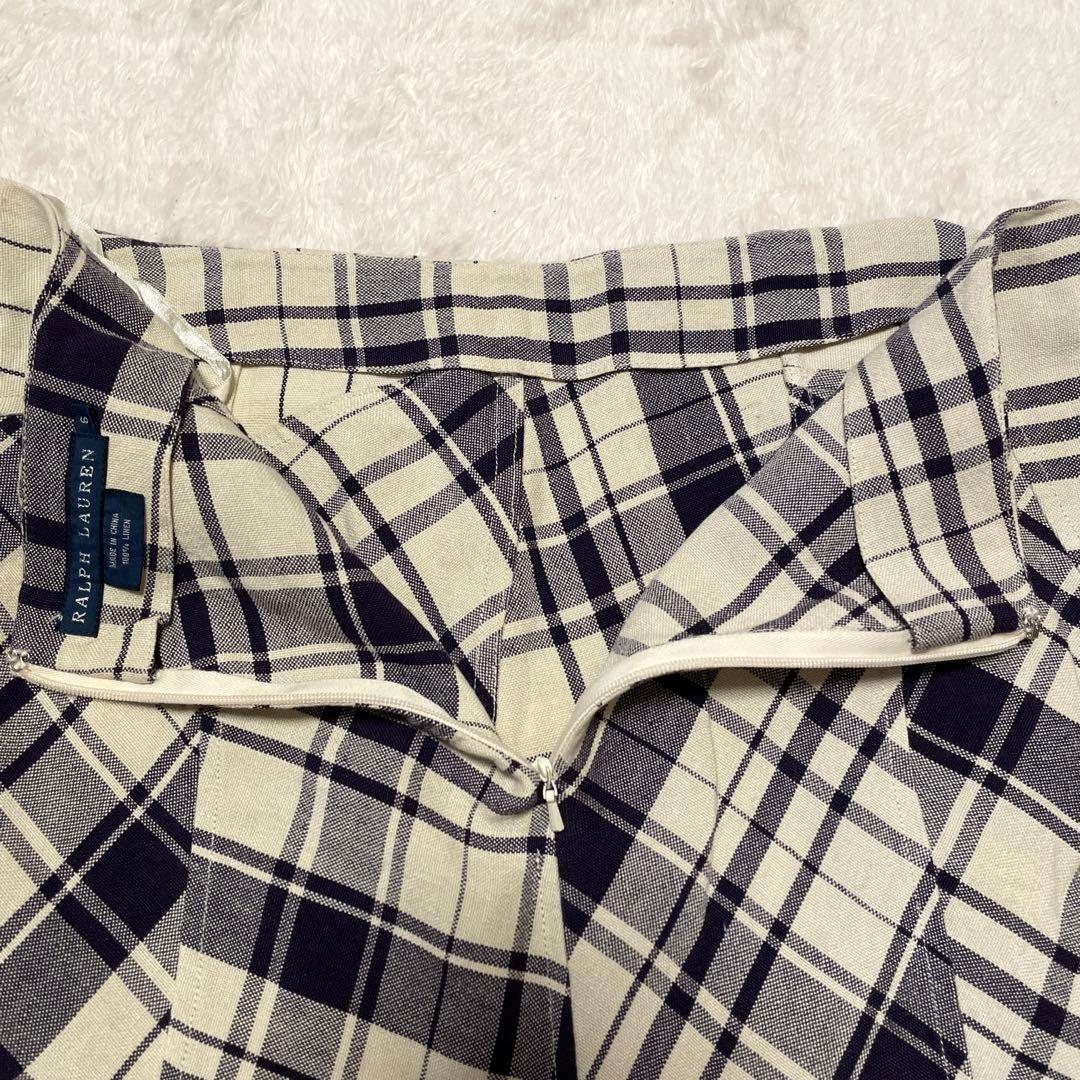 ラルフローレン　リネン　パッチワーク　ロングスカート　マキシ丈　フレア