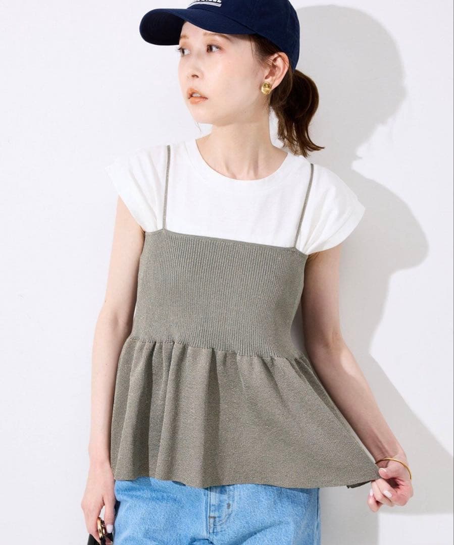 【新品】SLOBE IENAファンタジアパールラメニットビスチェ