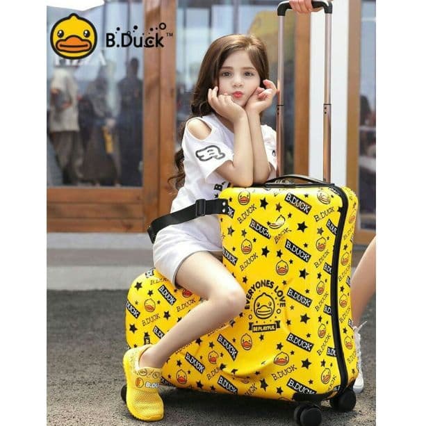 【送料無料・即日配送】B.DUCK 子どもが乗れるキャリーケース ダック号