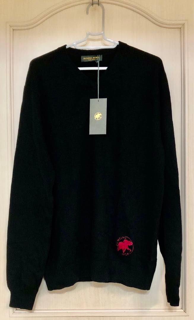 新品♪ハンティングワールドニットセーターカシミヤ100％ブラック黒 未使用未試着