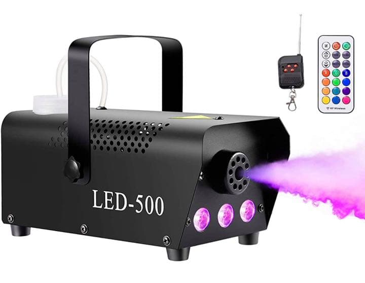 スモークマシン フォグマシン 500W 3 LED RGBモード 赤、緑青LED