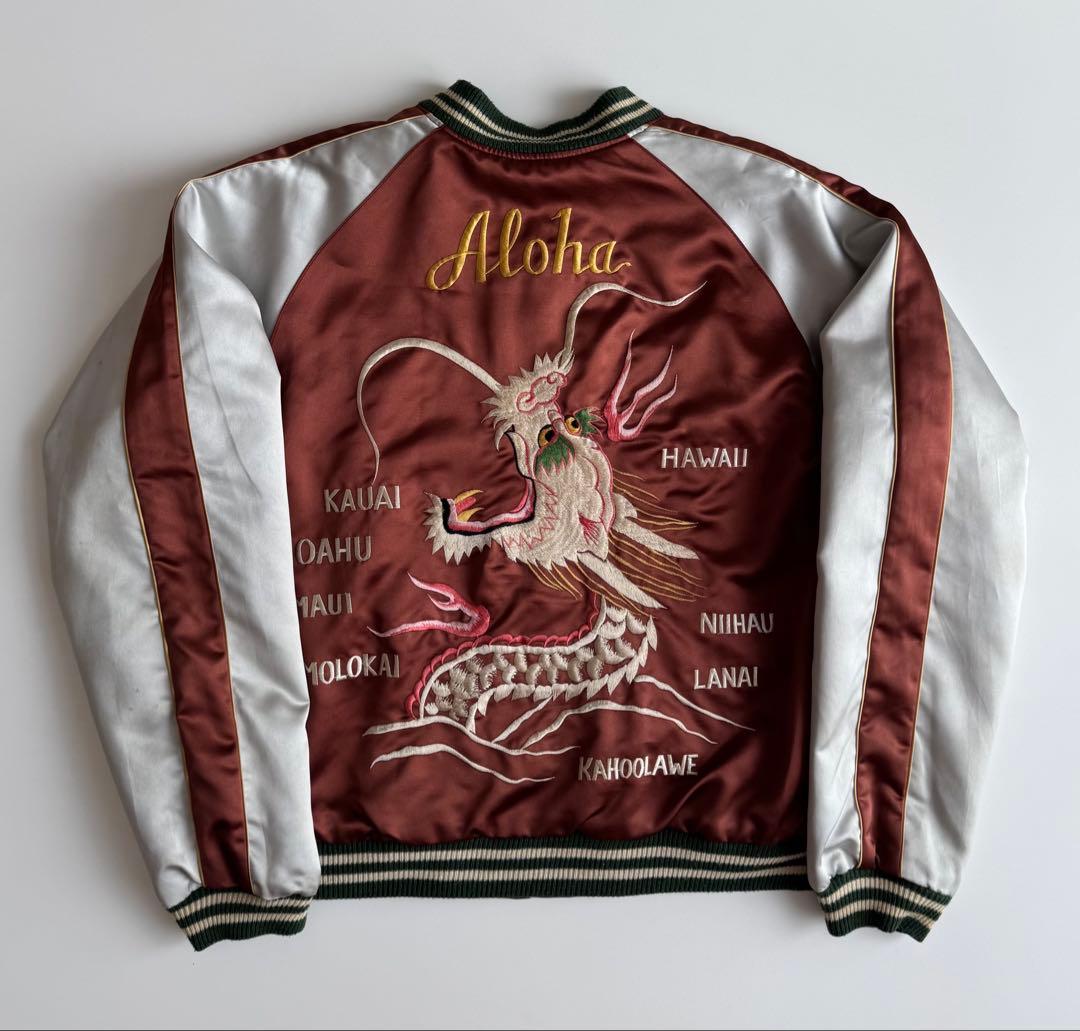 ビンテージ・ヴィンテージ品★テーラー東洋ハワイHawaii刺繍スカジャンM