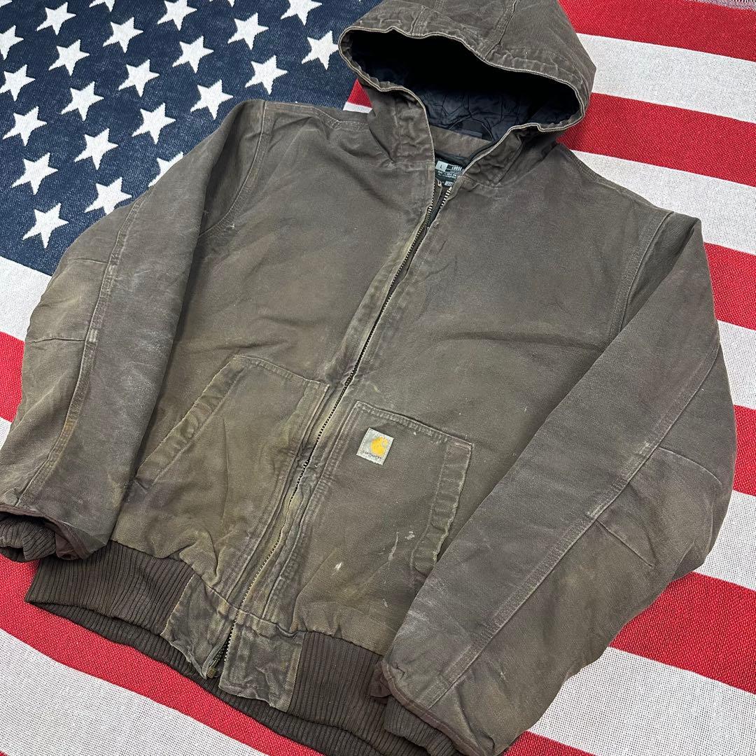 ゆ*に様 鬼雰囲気 ボロ カーハート ダークブラウン アクティブジャケット DK