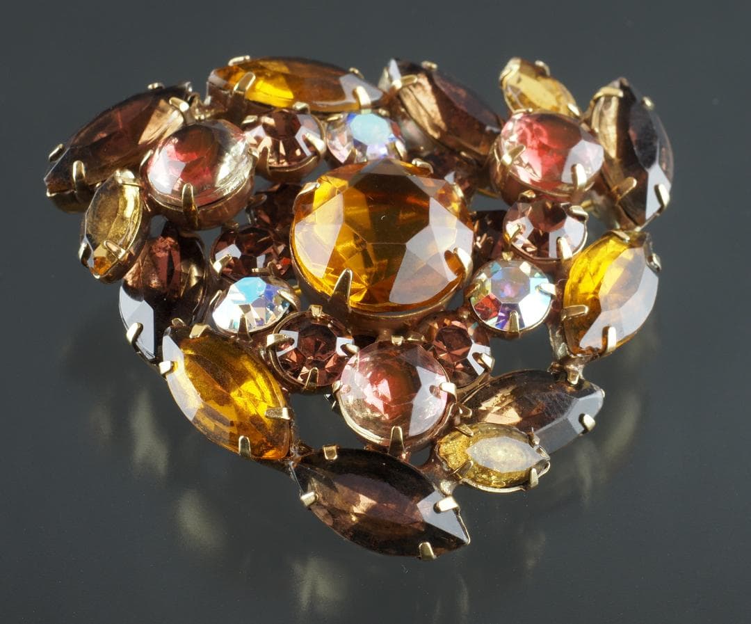 KRAMER クラマー　ブローチ／アンバー × トパーズ × ABストーン