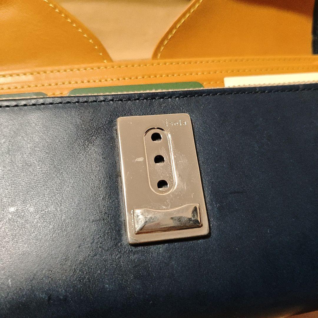 新品★isola 三段錠 ギャルソン財布 ダークネイビー アイソラ