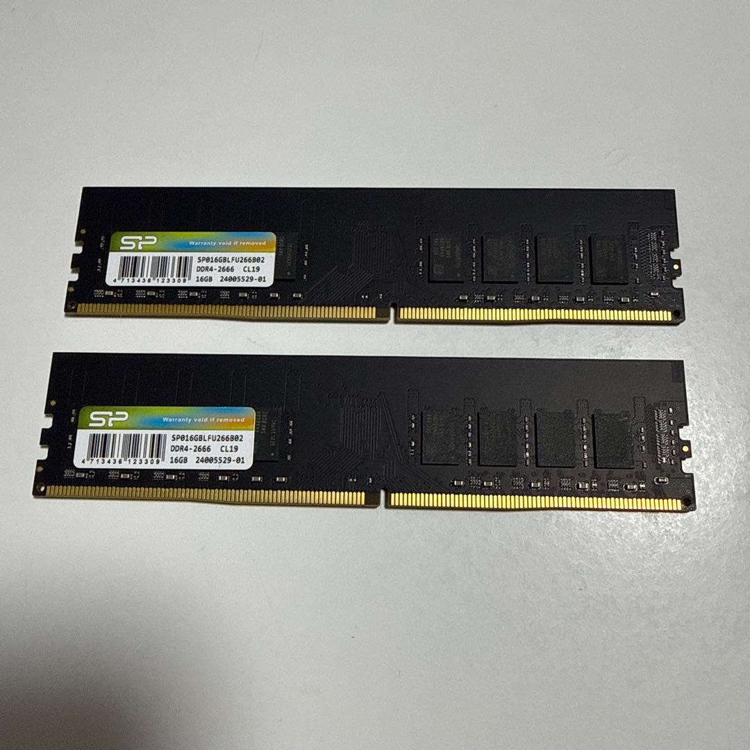 SP DDR4 SP016GBLFU266B02 32GB 16GB x 2枚