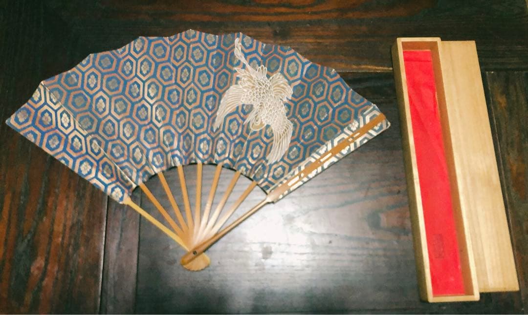 【希少】舞扇子 青金亀甲模様 鳳凰 仕舞 観世流 十松屋