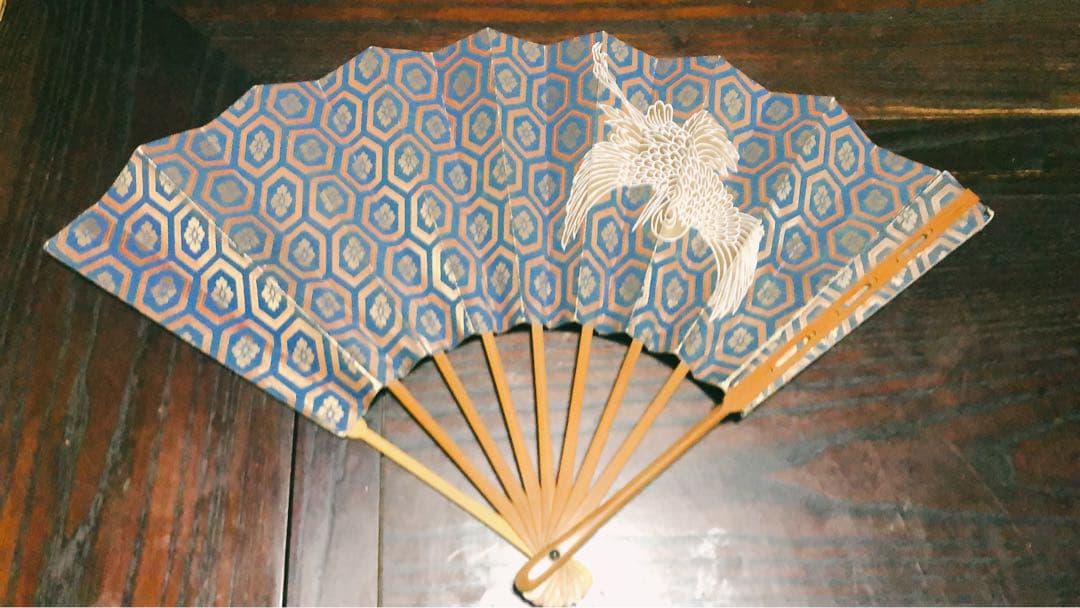 【希少】舞扇子 青金亀甲模様 鳳凰 仕舞 観世流 十松屋