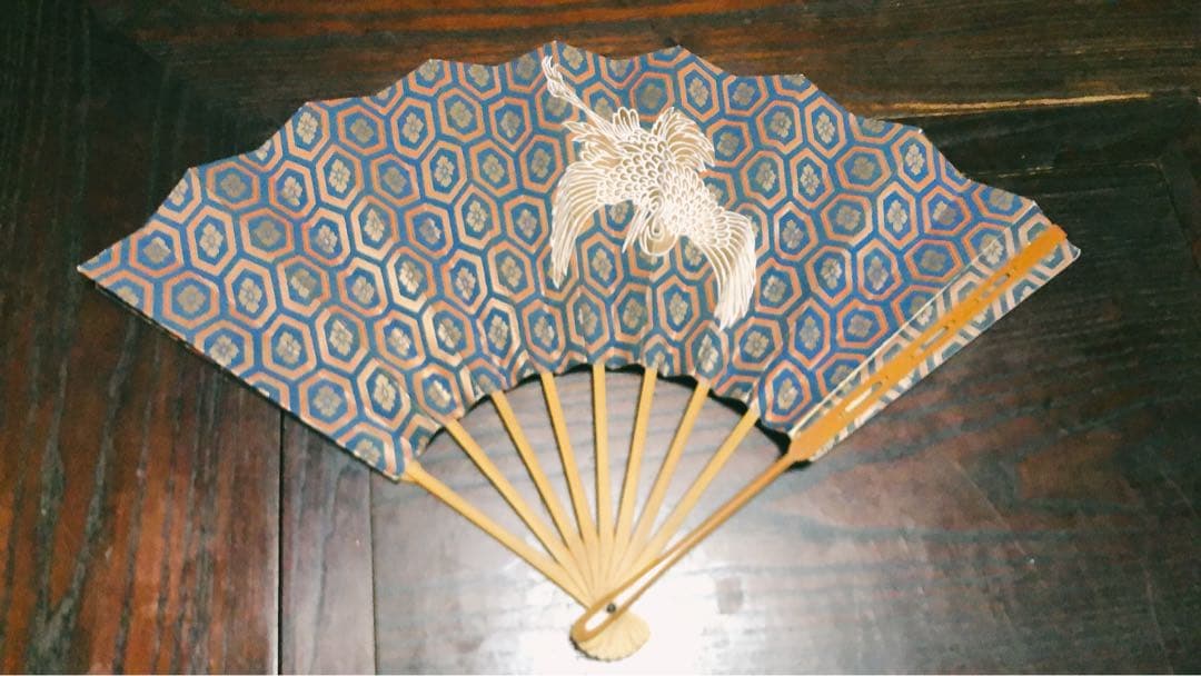 【希少】舞扇子 青金亀甲模様 鳳凰 仕舞 観世流 十松屋