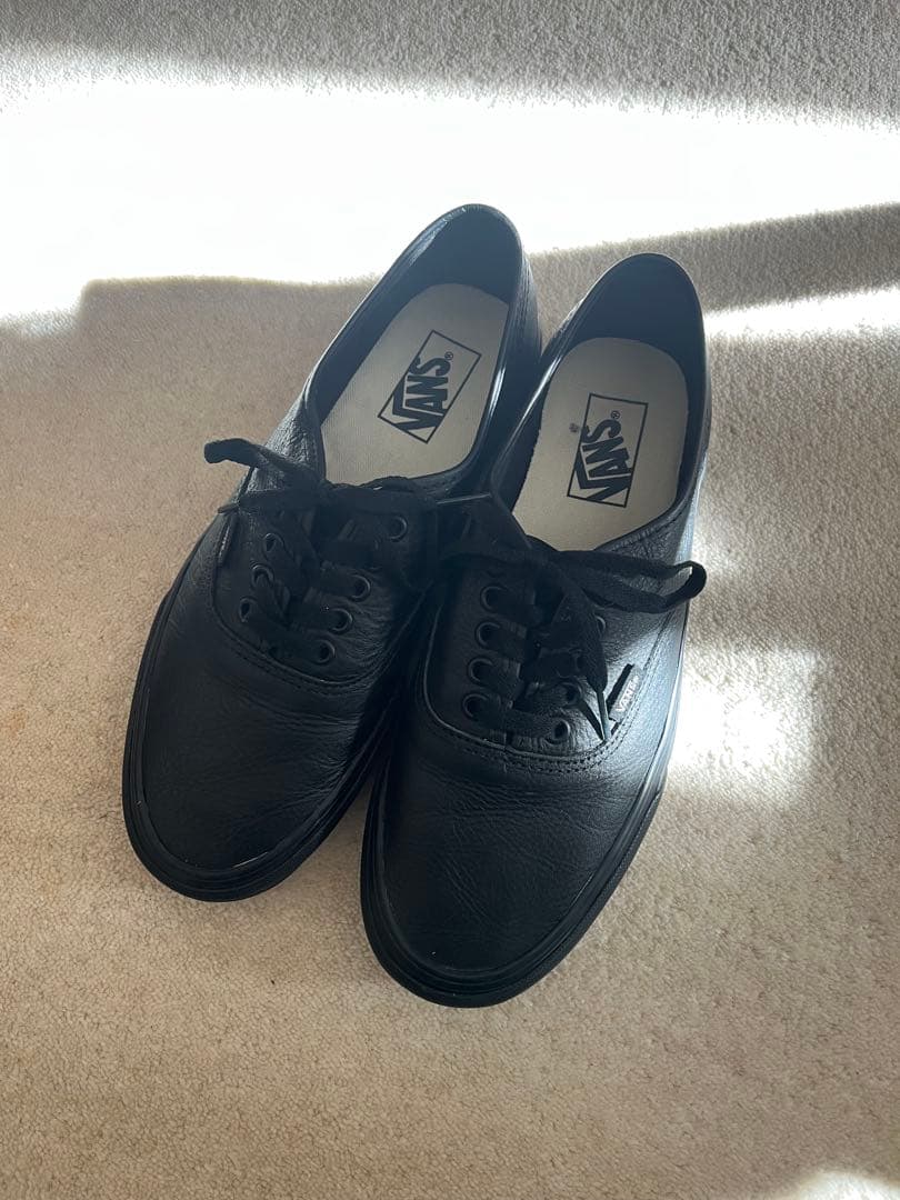 【希少】vans authentic オールレザー ブラック 27cm