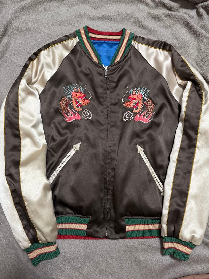 ２面用 テーラー東洋 ワシ 龍 日本限定 スカジャン サテン vintage