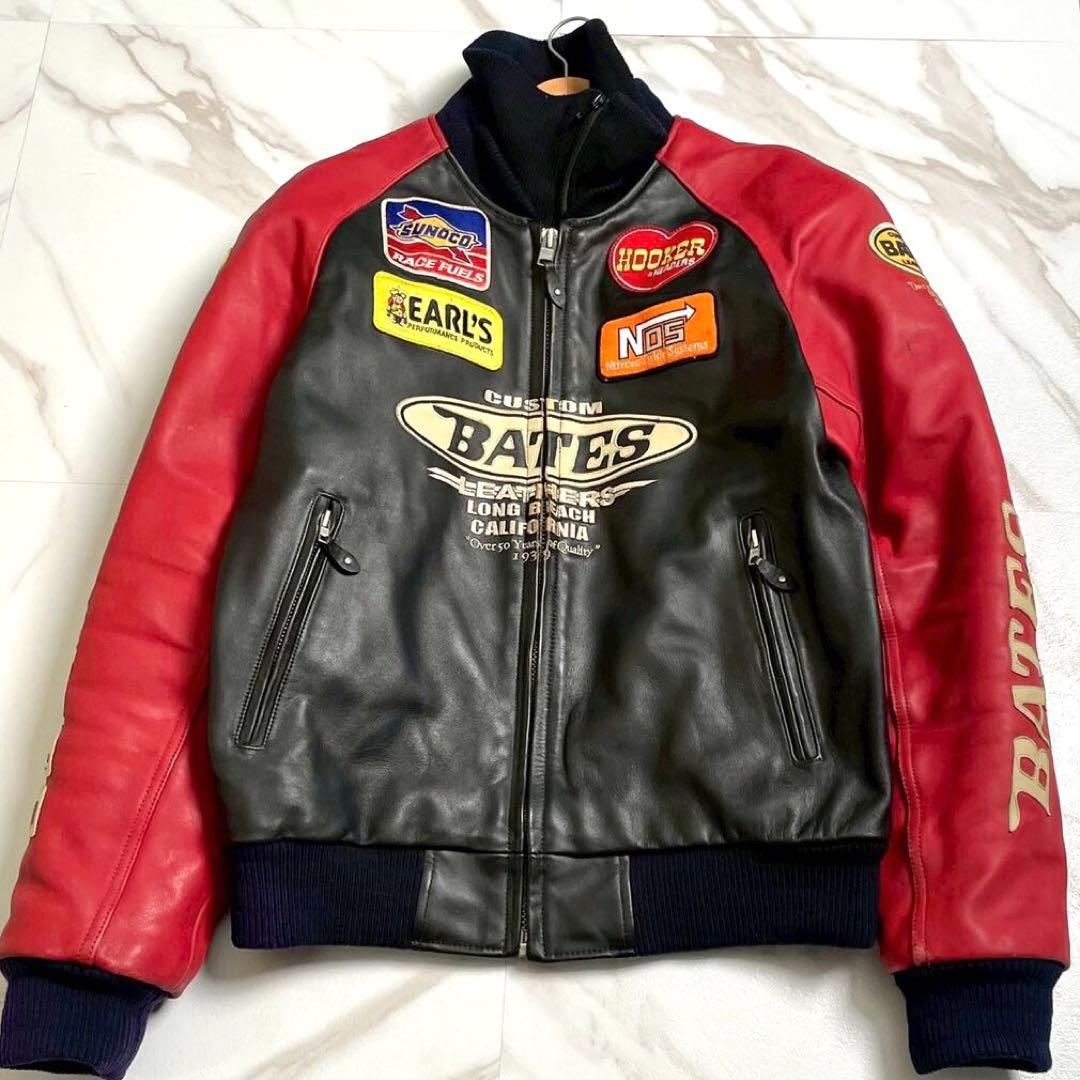 【美品・XL✨】BATES 3way ライダースジャケット ワッペン ライナー