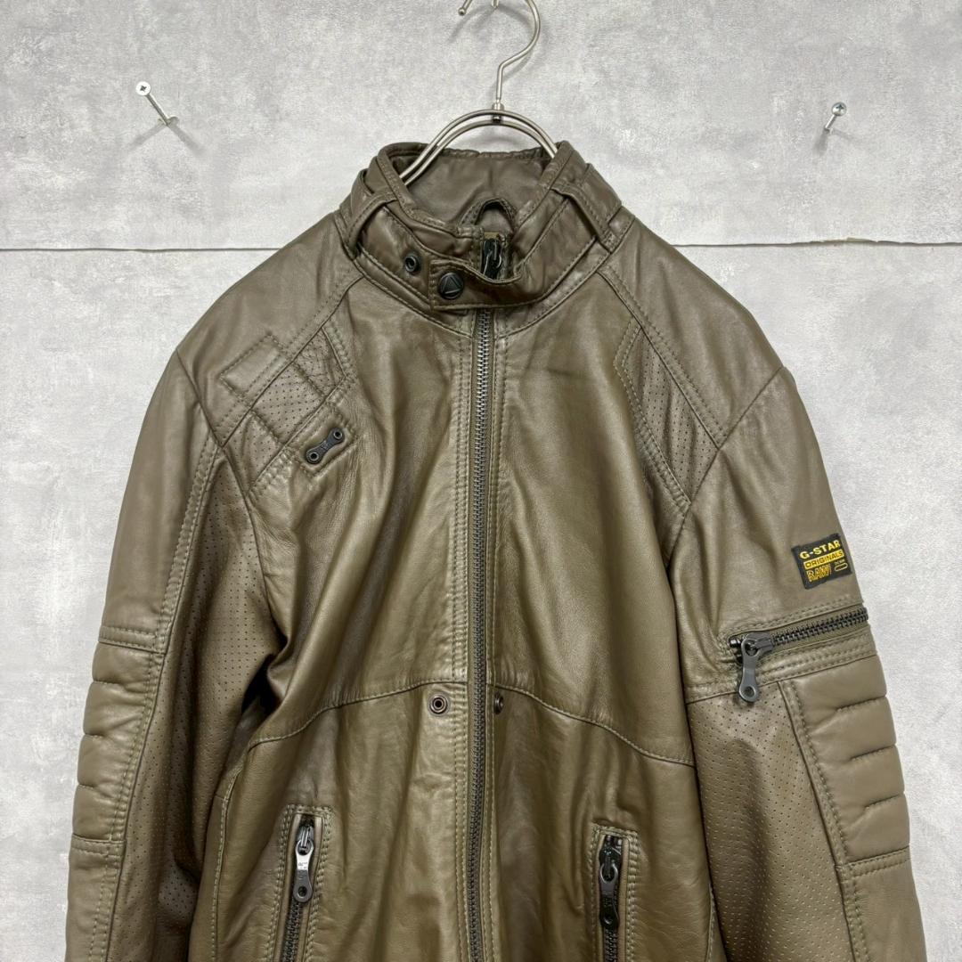 専用★G STAR RAW ラムレザー 本革 ライダースジャケット　N2156