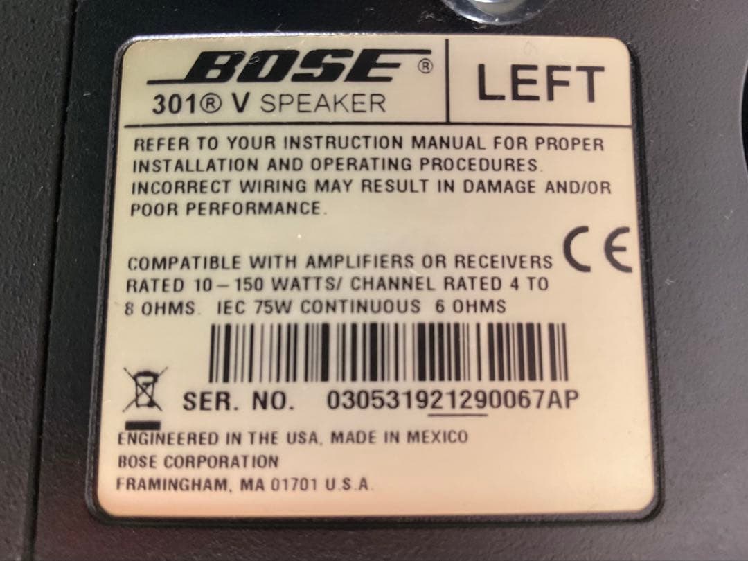 BOSE スピーカー301V LEFT