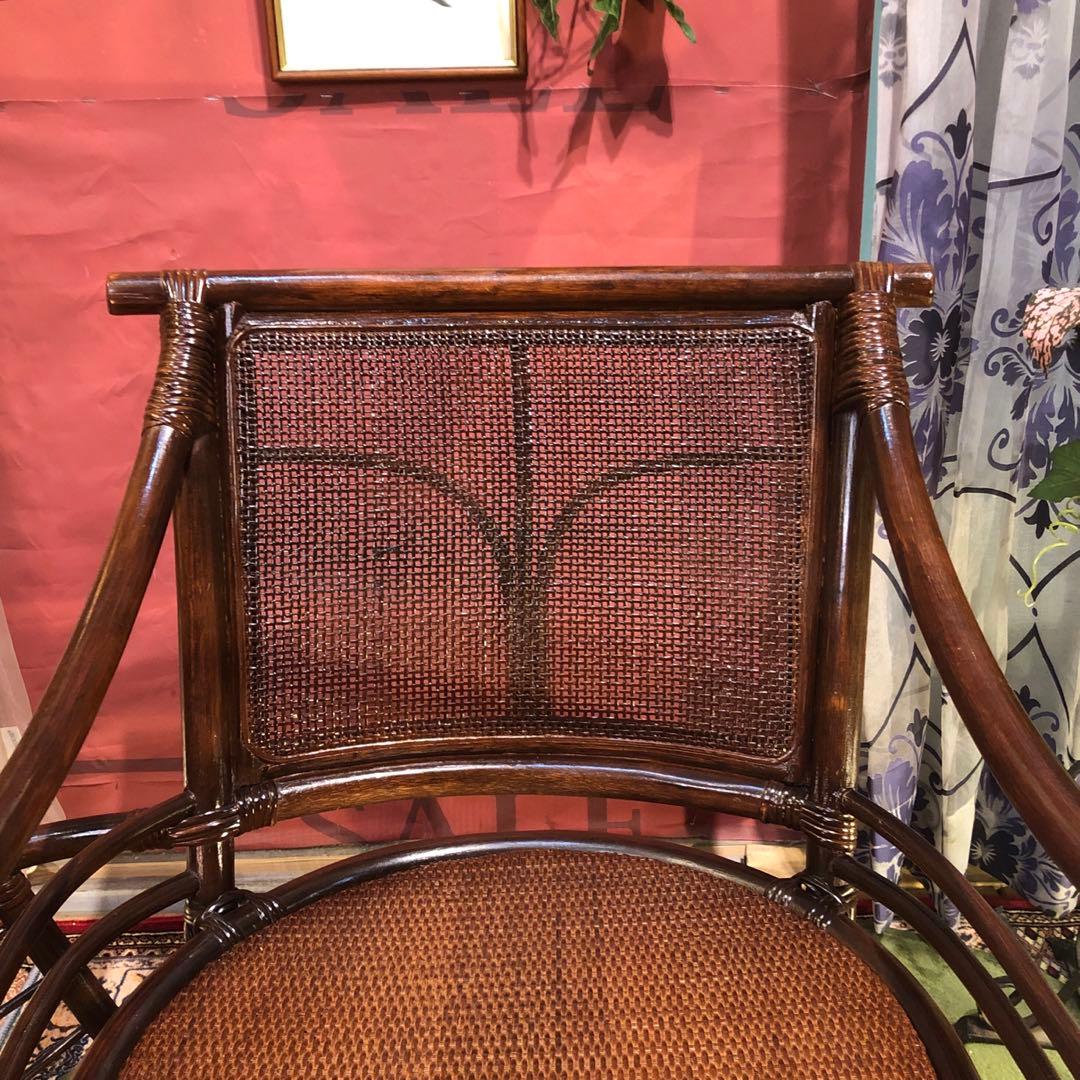 ヴィンテージ 軽量ラタン　シングルチェア　ラック付