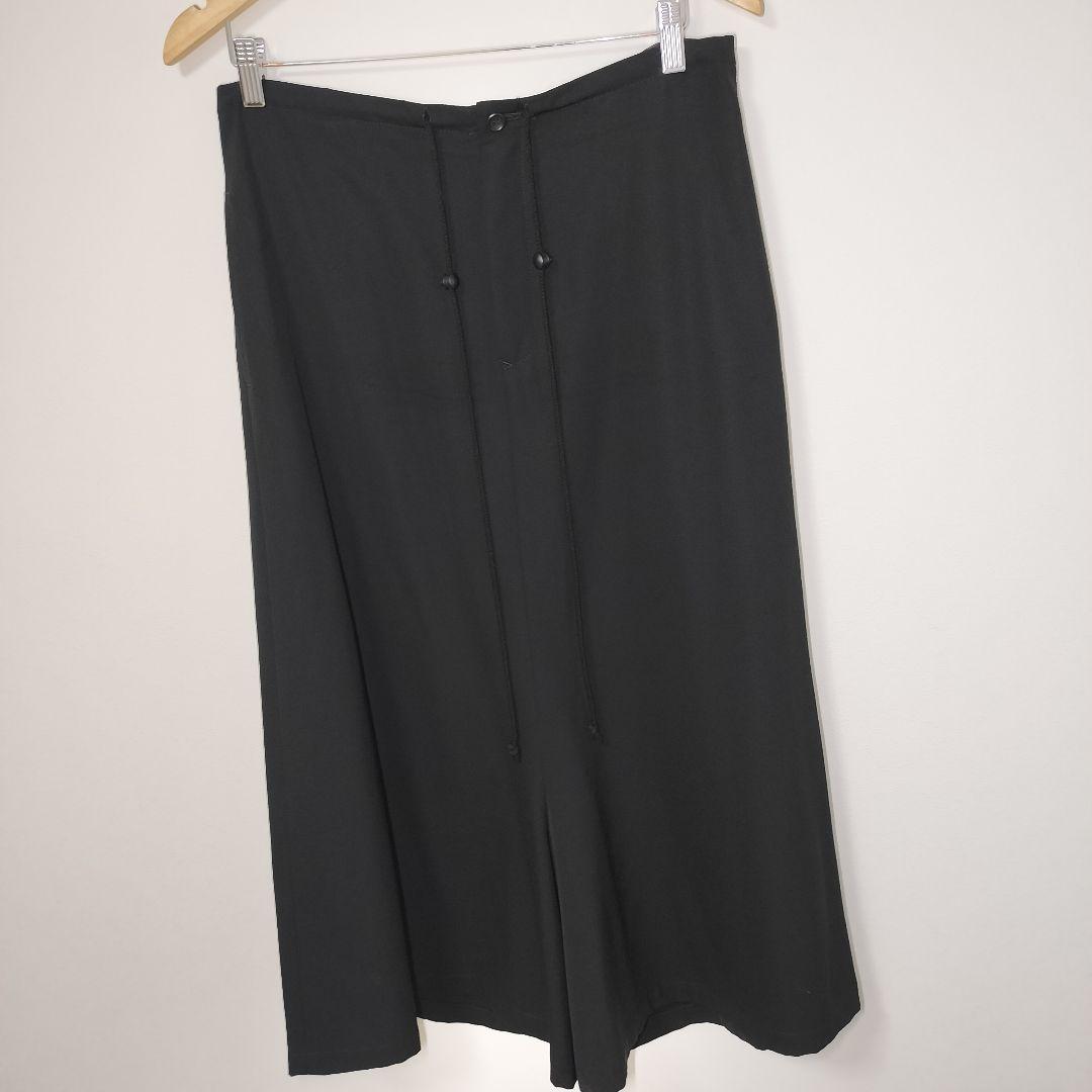 【希少】Y's ワイズ ルーズ ガウチョ パンツ ブラック黒 L イージーパンツ