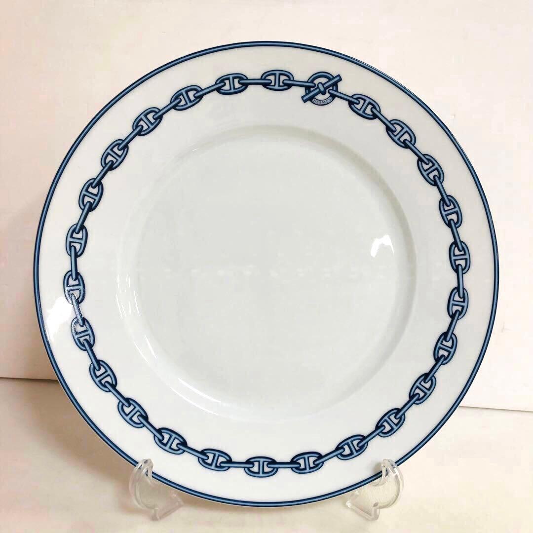 HERMES エルメス　ラウンドプレート　シェーヌダンクル 27cm ①