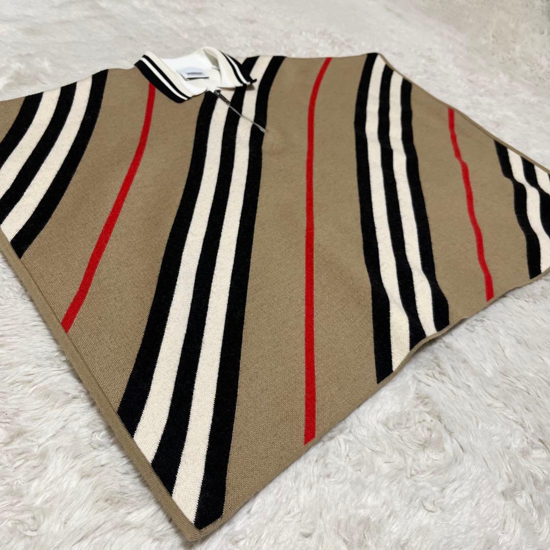 美品　現行　BURBERRY ポンチョ　ケープ　ニット　ノバカラー　キッズ　L