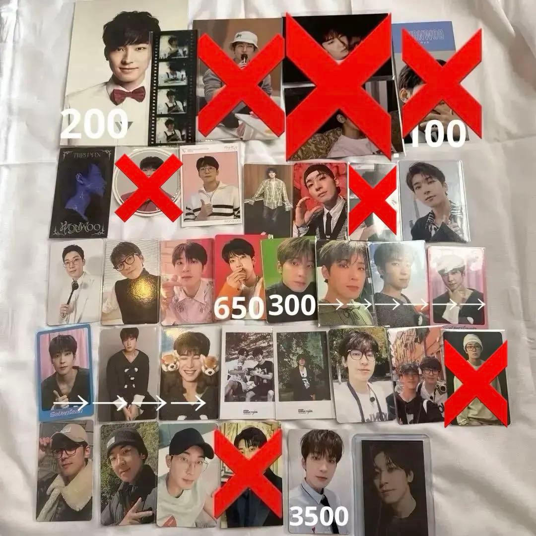 SEVENTEEN ウォヌ　WONWOO トレカ　ポストカード　まとめ売り　特典