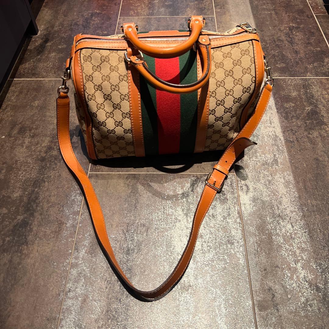 GUCCI ボストンバッグ ストライプデザイン