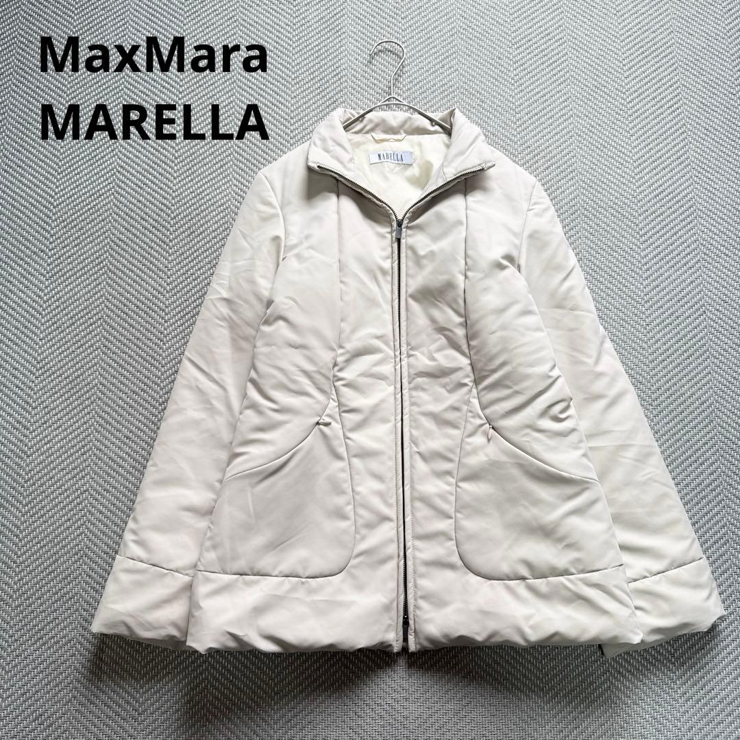 美品 MaxMara MARELLA 中綿 ダウンジャケット アイボリー L