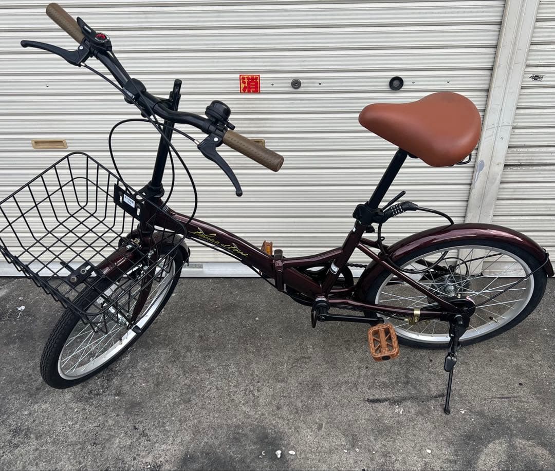 20インチ折りたたみ自転車 シマノ ブラウン 折り畳み 自転車