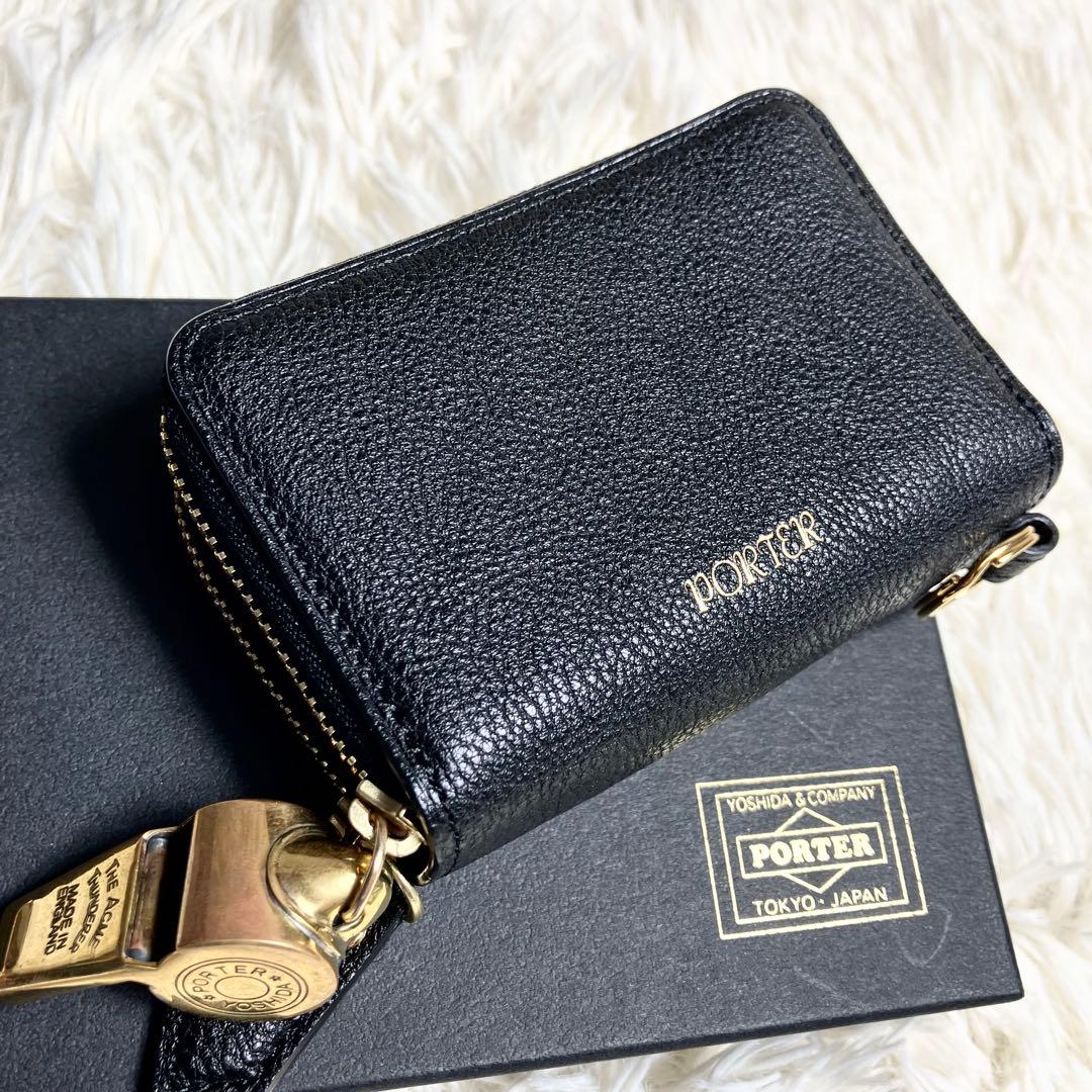 【未使用保管】ポーター コンパクト ホイッスル レザー キーフック付き