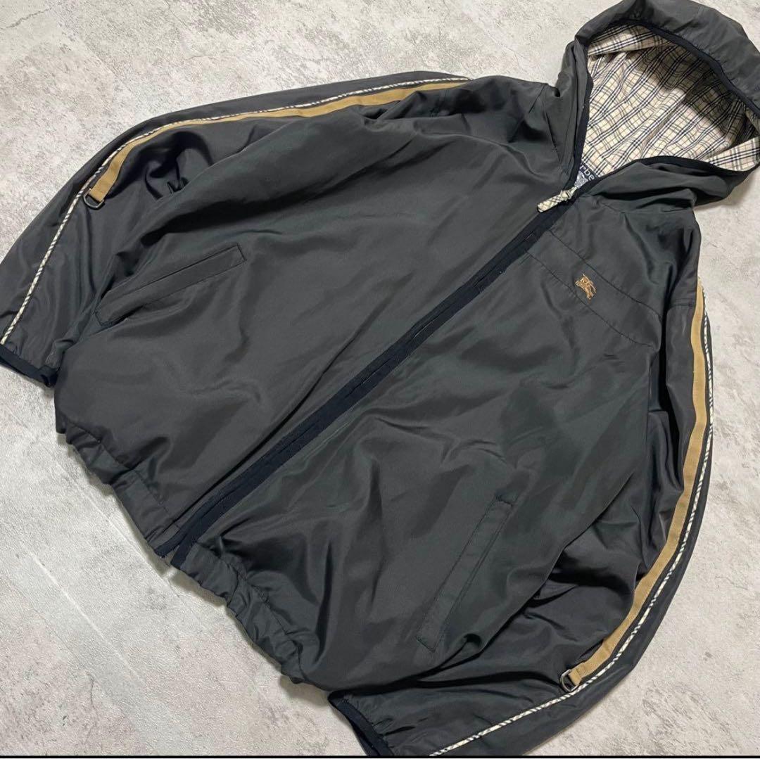 バーバリー ロゴ 刺繍 ドローコード ナイロンジャケット ノヴァチェック
