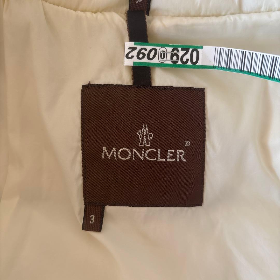 モンクレール　オフホワイト　薄手ダウン　茶タグ　サイズ3