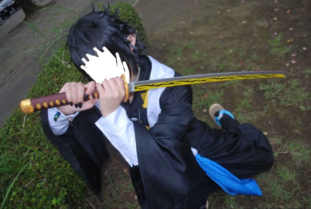 獪岳 コスプレ 衣装 フルセット ウィッグ 刀 付き
