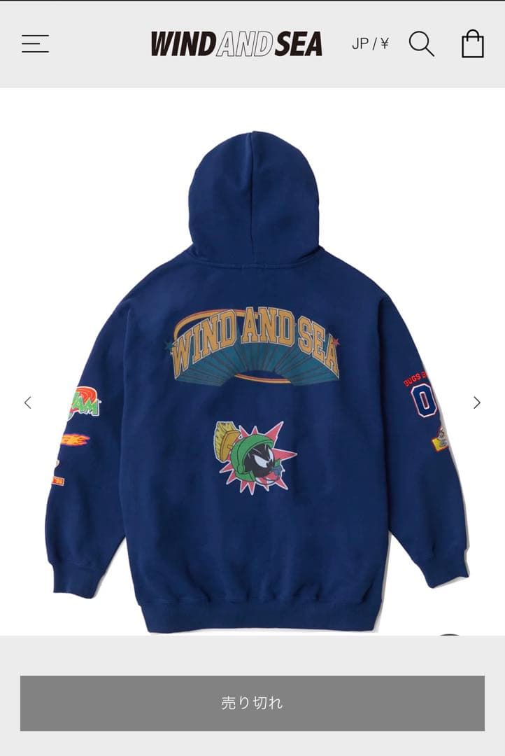 【未使用】SPACE JAMxWDS ZIP-UP HOODIE NAVY／L