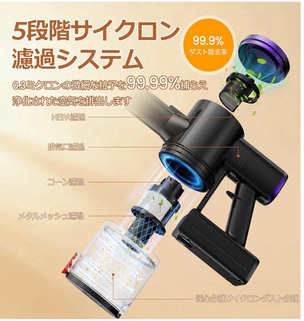 新品❤️折りたたみ式コードレス掃除機 S9 70KPa強力吸引 自立式 LED搭載