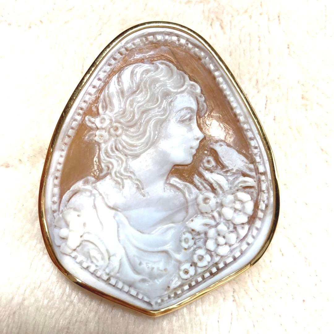 カメオブローチ　k18刻印