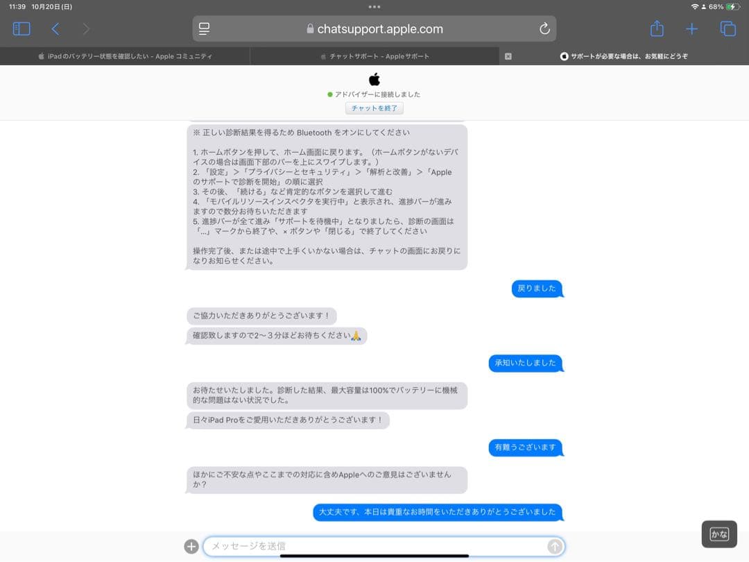 iPad Pro 12.9 第3世代　バッテリー最大容量100%