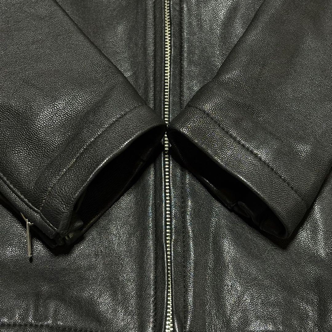 アーバンリサーチ レザージャケット シングルライダース やぎ革 黒 40 L