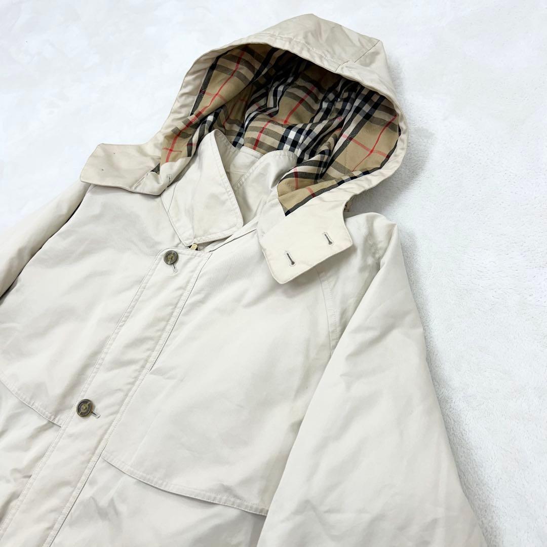 Burberry フード付ダウンライナーコート ノバチェック メンズＬ　ベージュ