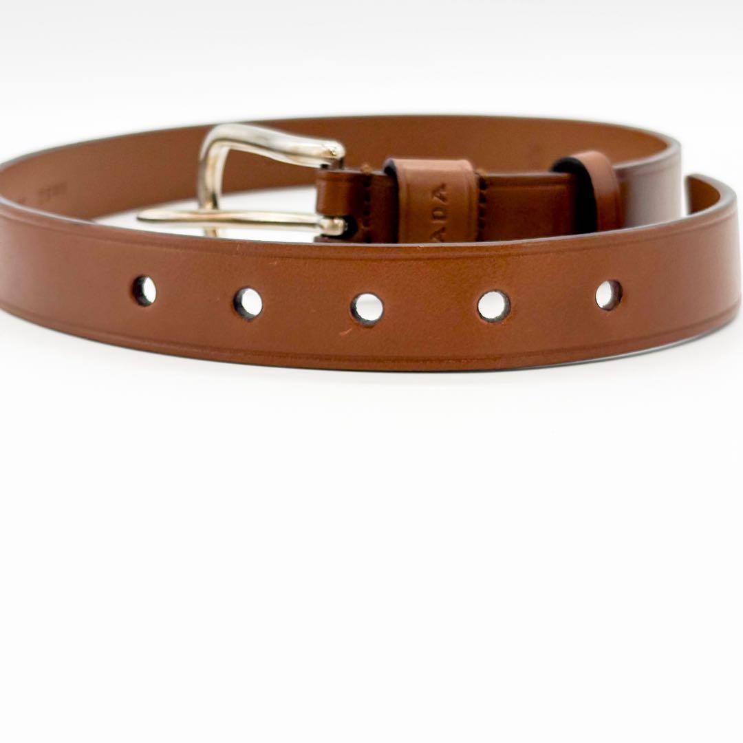 ♡美品♡ PRADA プラダ レザー シルバー金具 ベルト