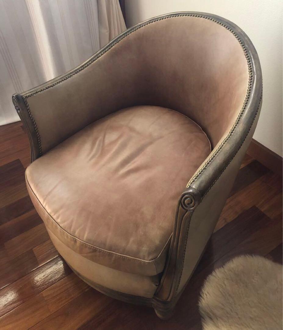 HALO 1人掛けソファー 天然皮革ベージュ系 TIMELESS COMFORT