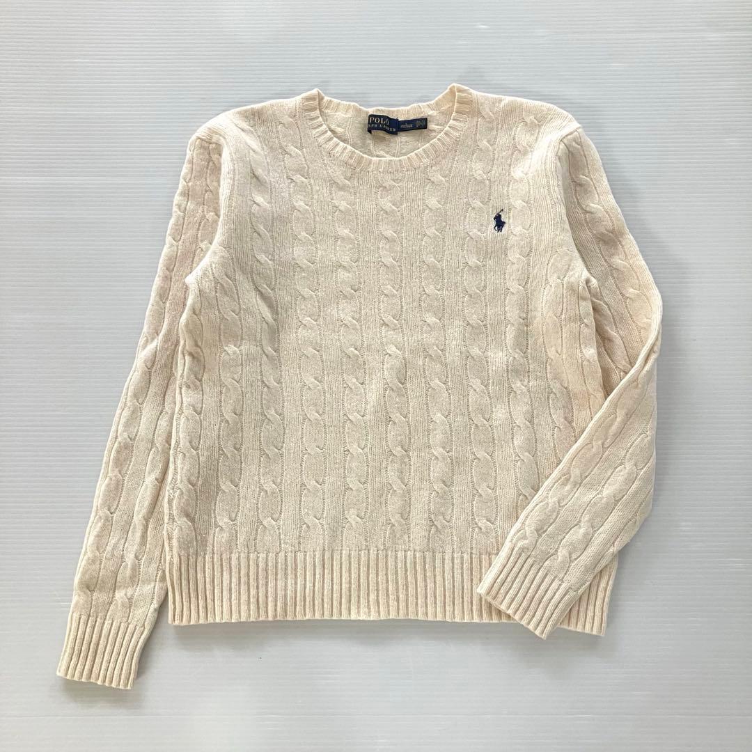 極美品　Polo Ralph Lauren ケーブルニット アイボリー　L