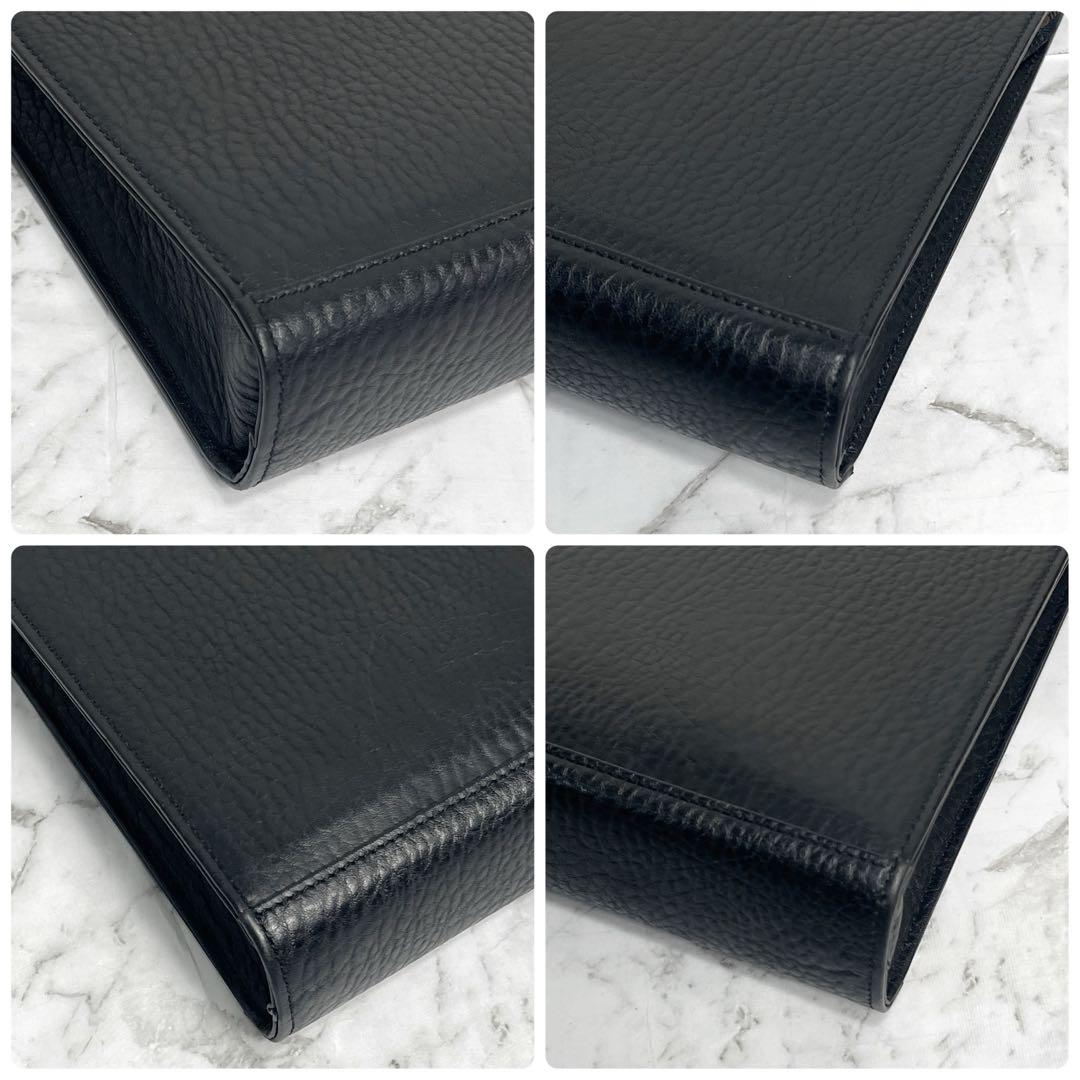 極美品　バーバリー　ホースロゴ　チェック　レザー　ビジネスバッグ　A4収納　鍵