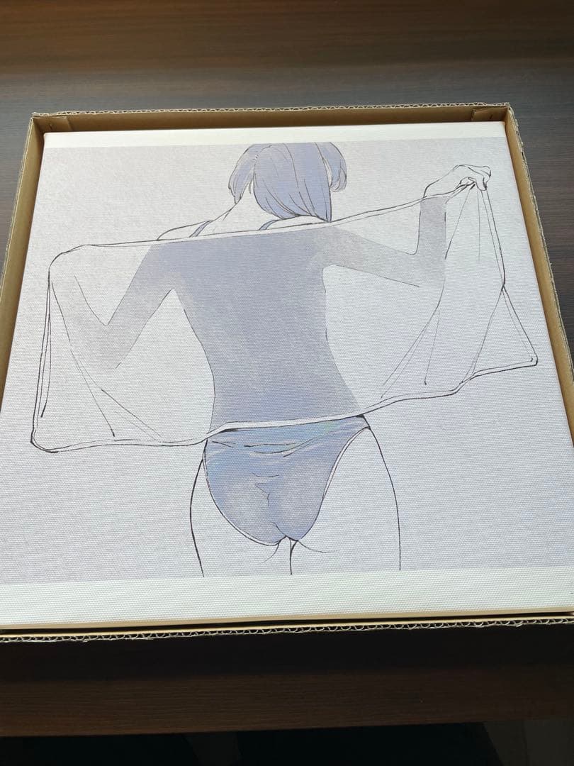 古塔つみ　キャンパスアート　女性シルエットイラスト 30 x 30 cm