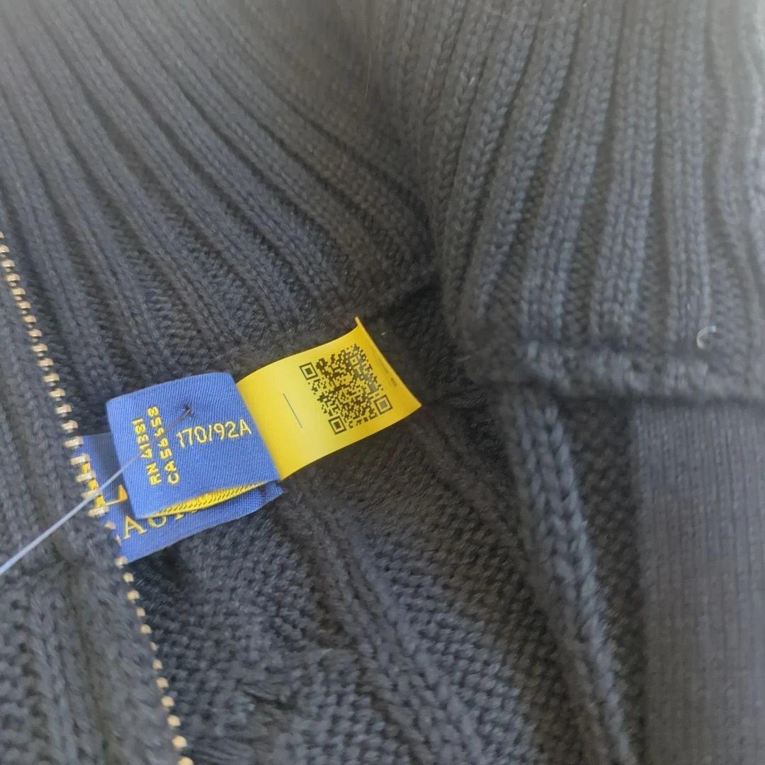 【新品】ポロラルフローレン ハーフジップ ケーブルニット ブラック S