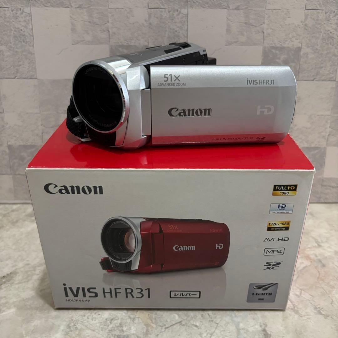 Canon HF R31ビデオカメラ バッテリー付き シルバー キャノン