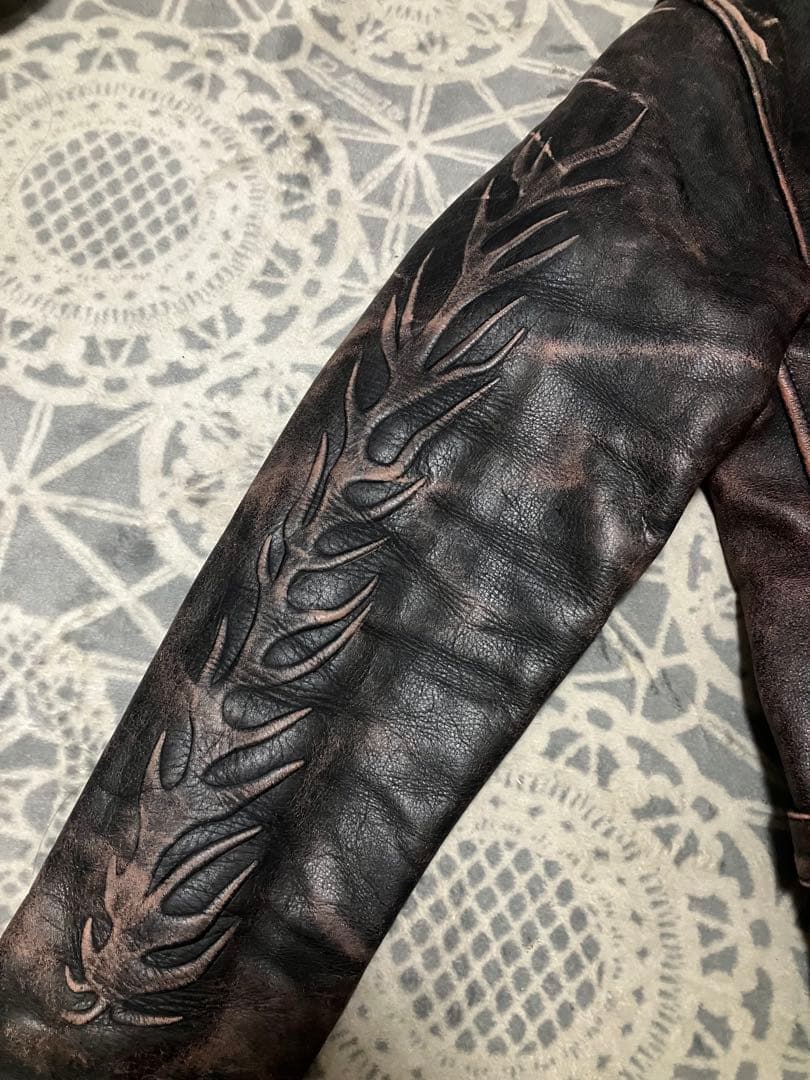 オールド　wind armor ファイヤースカル　レザージャケット