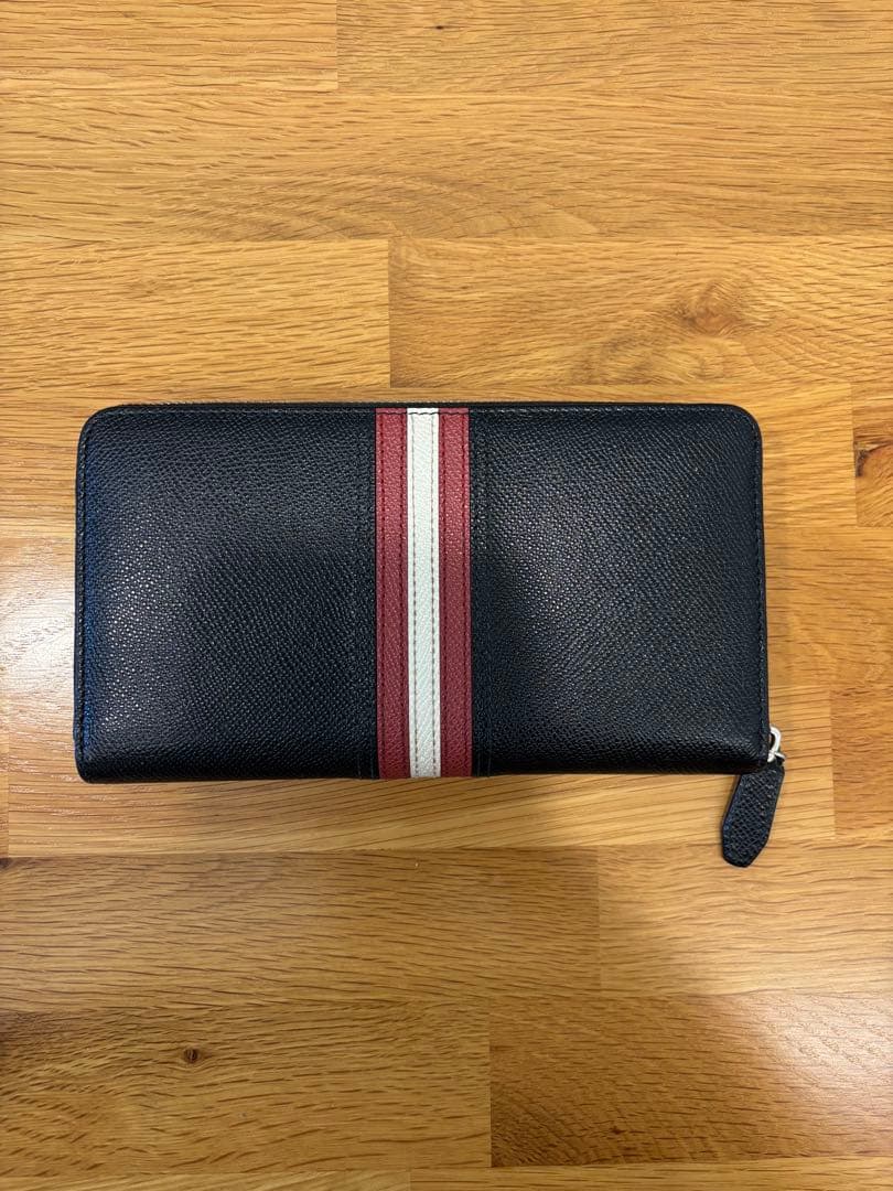 BALLY 長財布 黒 ストライプデザイン