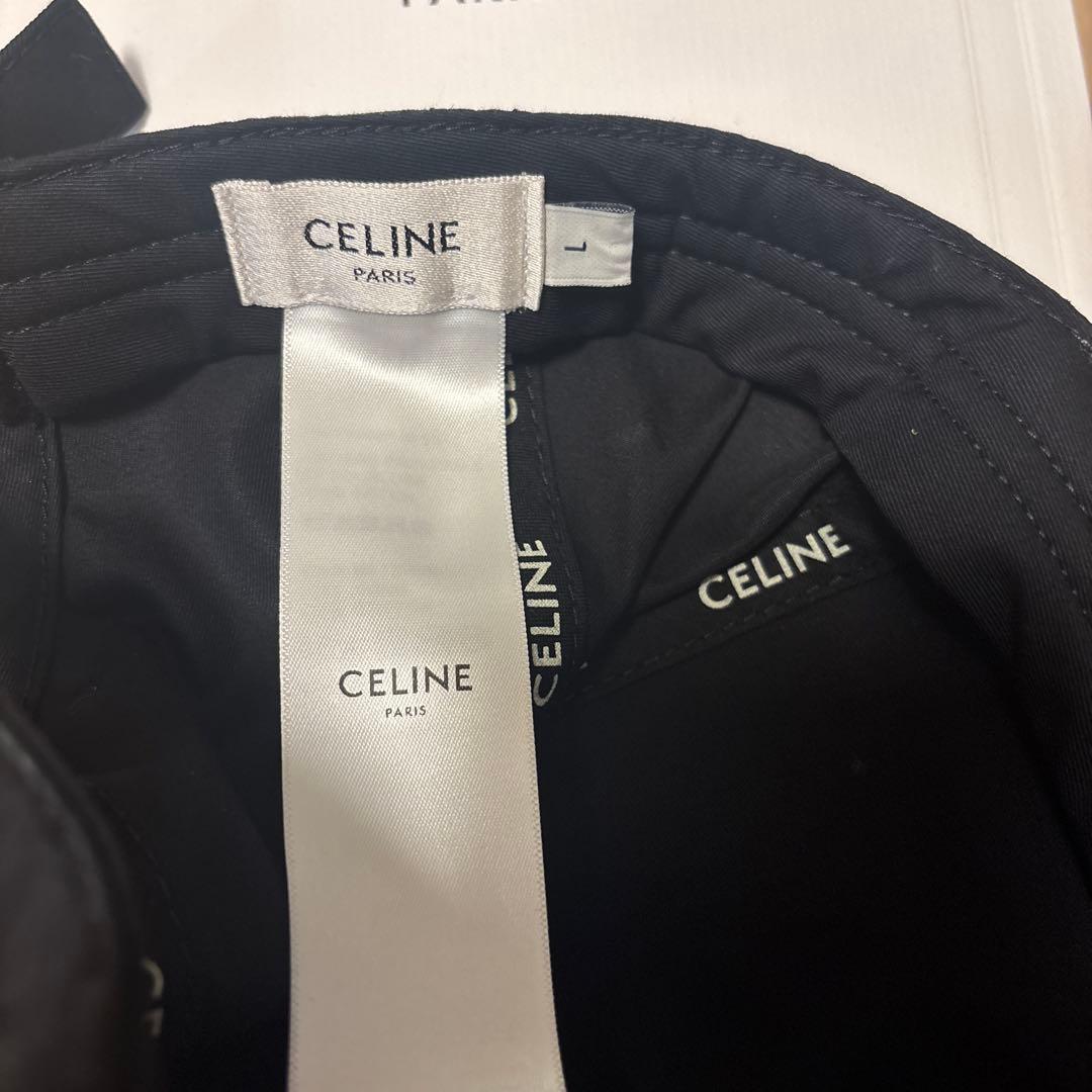 CELINE トリオンフ ベースボールキャップ / コットン ブラック