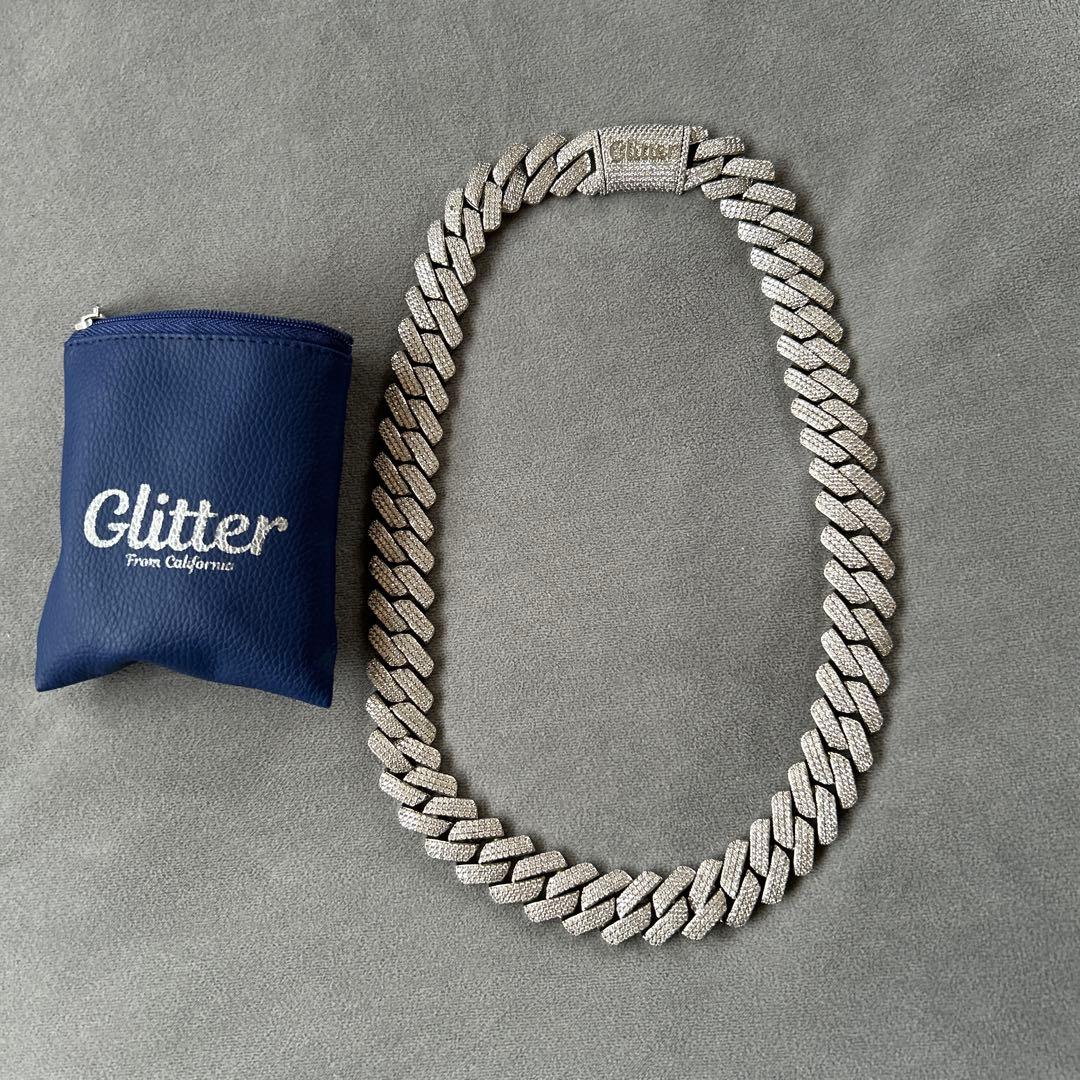 Glitter シルバー チェーンネックレス